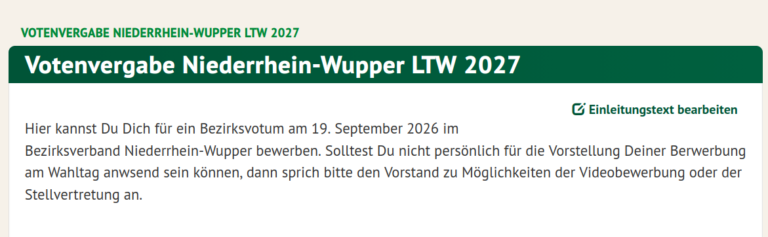 Bewerbung göffnet